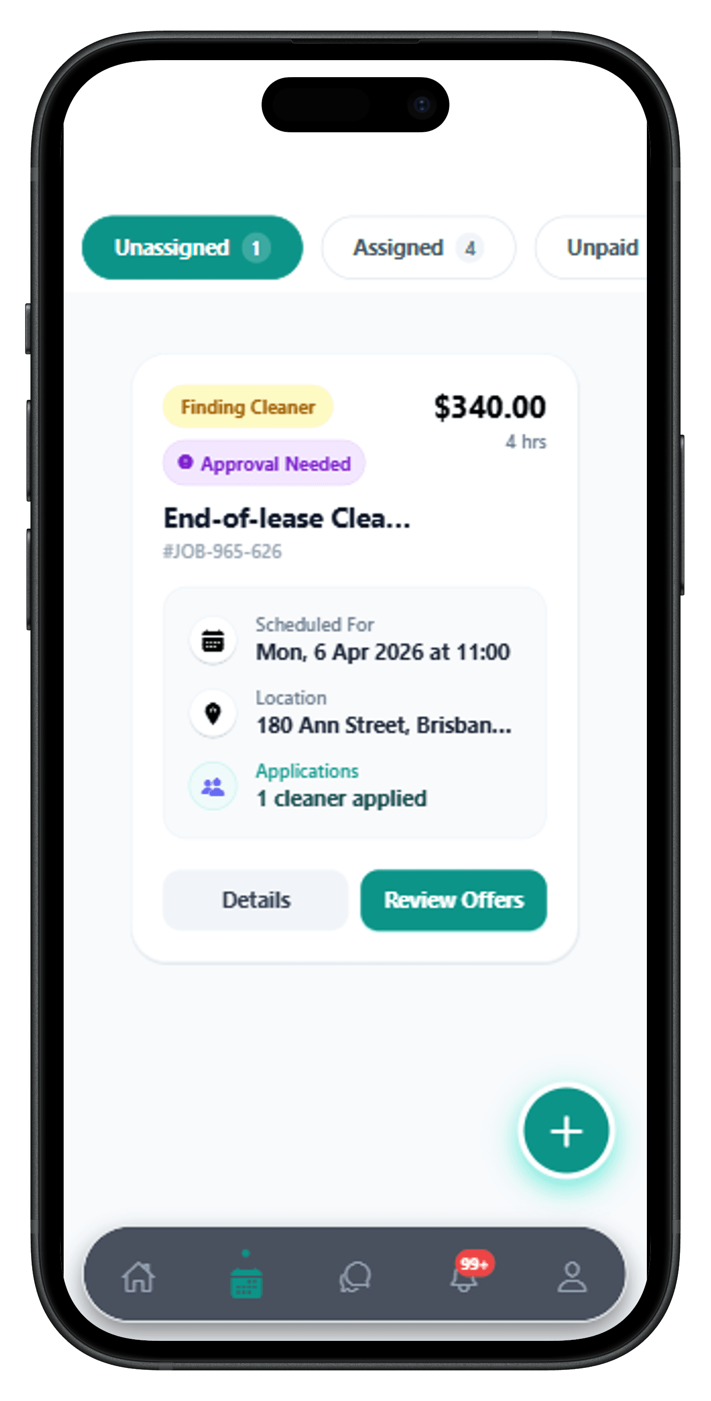 Cleaner applications screen with profiles and ratings